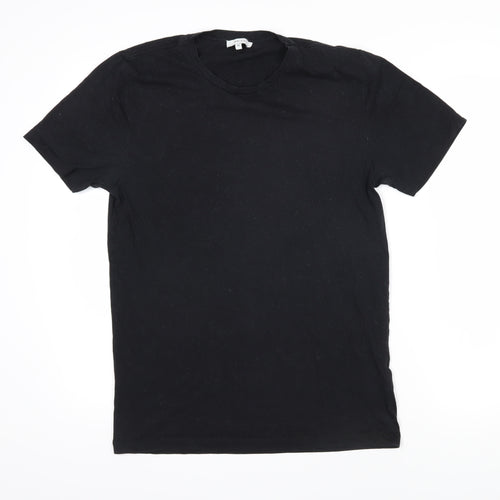 Reiss Mens Black Cotton T-Shirt Size M Round Neck