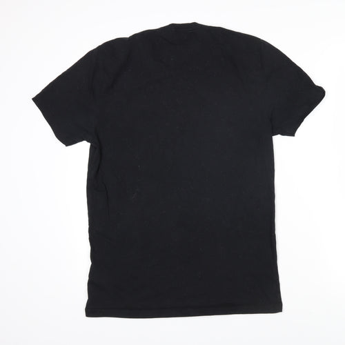 Reiss Mens Black Cotton T-Shirt Size M Round Neck