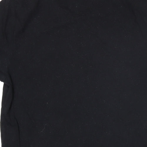 Reiss Mens Black Cotton T-Shirt Size M Round Neck