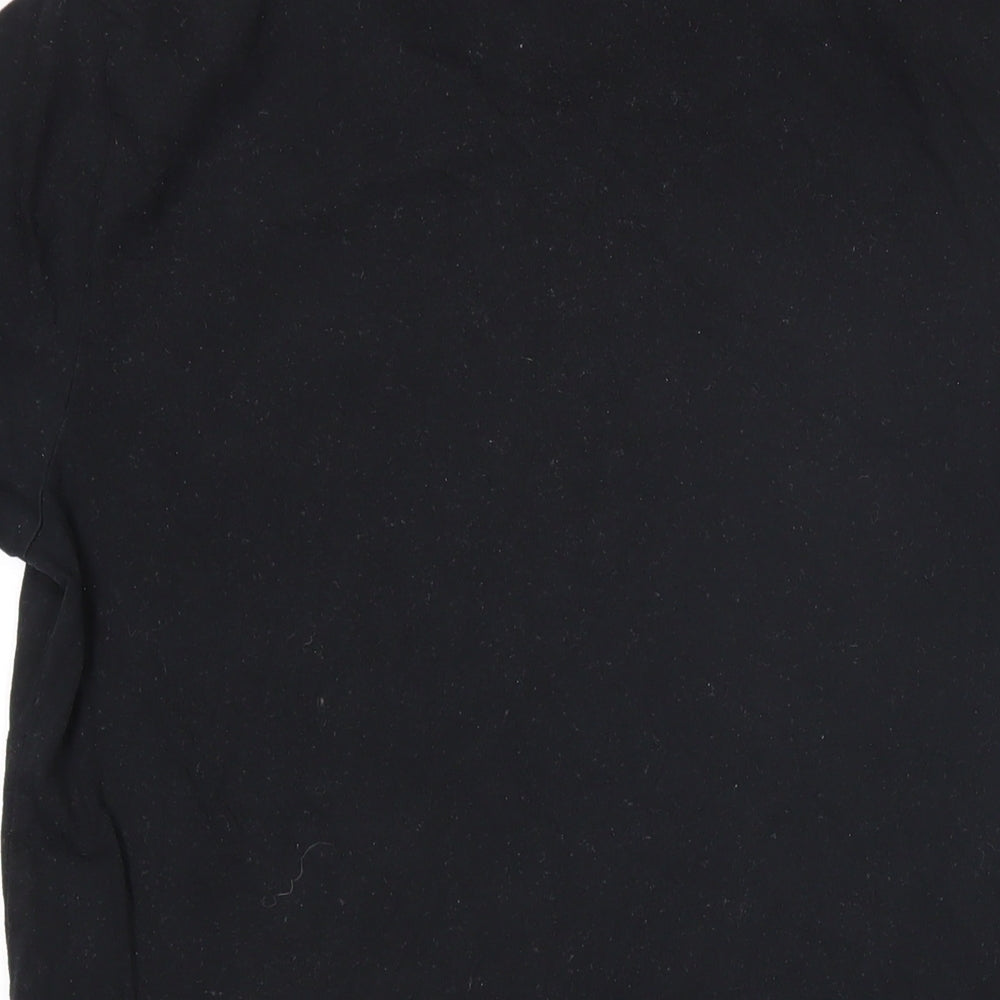 Reiss Mens Black Cotton T-Shirt Size M Round Neck