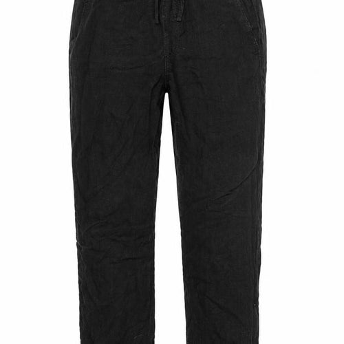 Percival Womens Black Cotton Trousers Size 32 L29 in Regular Tie - Elasticated waist