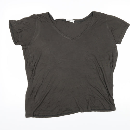 Desray Womens Grey Cotton Basic T-Shirt Size 10 Sweetheart