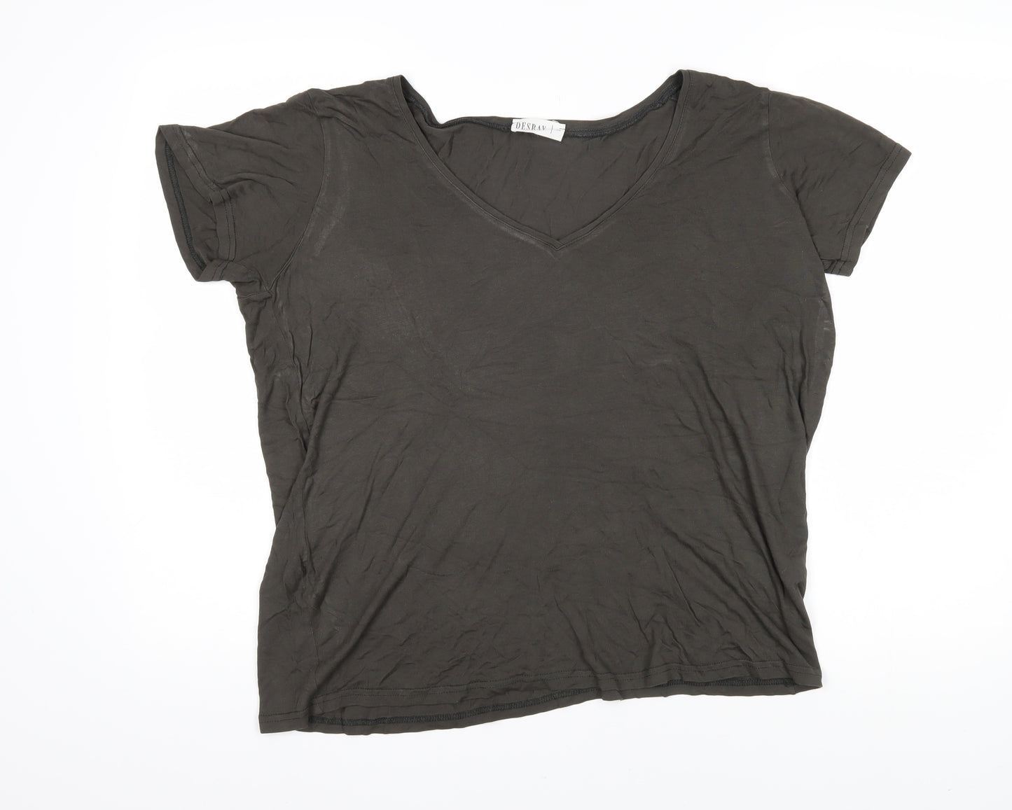 Desray Womens Grey Cotton Basic T-Shirt Size 10 Sweetheart