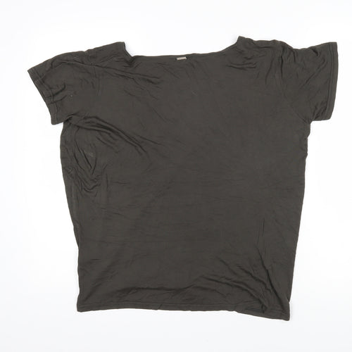 Desray Womens Grey Cotton Basic T-Shirt Size 10 Sweetheart