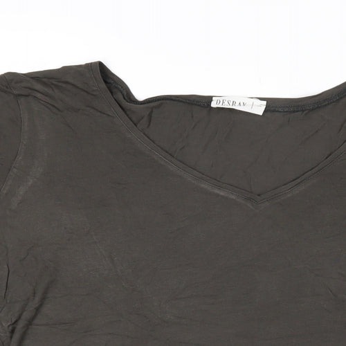 Desray Womens Grey Cotton Basic T-Shirt Size 10 Sweetheart