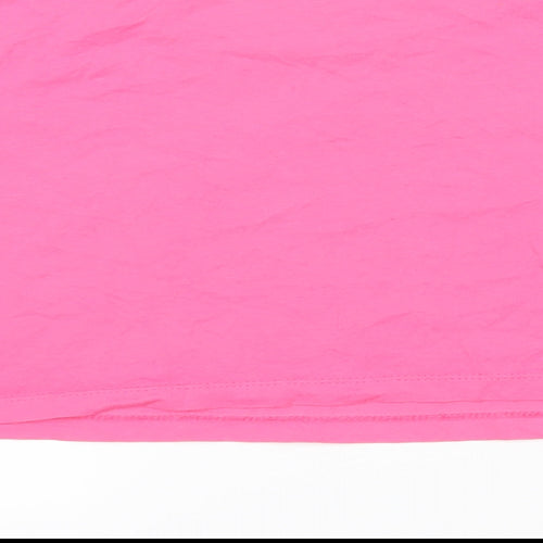 Addidas Womens Pink 100% Cotton Basic T-Shirt Size 10 Round Neck - Cropped