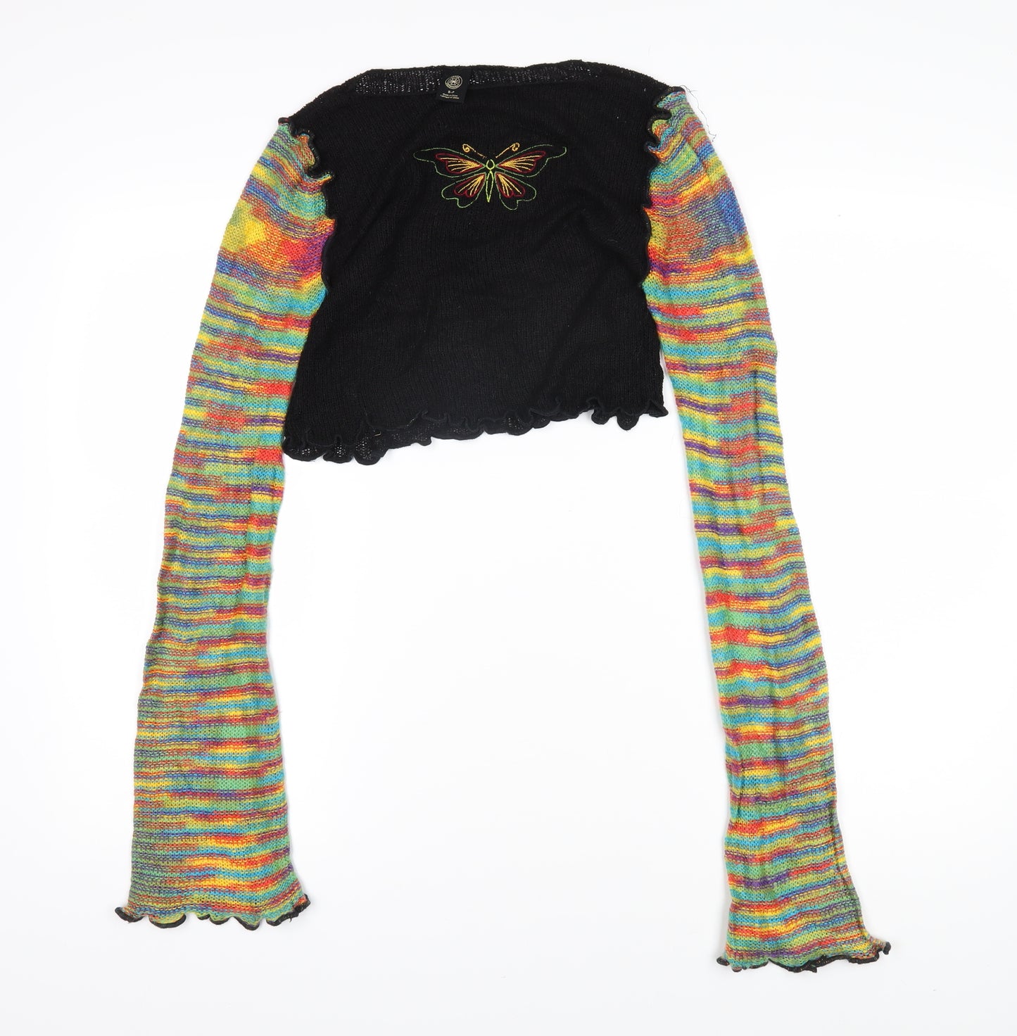 Urban Outfitters Womens Multicoloured Boat Neck Striped Cotton Pullover Jumper Size S - Butterfly