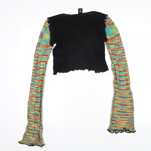 Urban Outfitters Womens Multicoloured Boat Neck Striped Cotton Pullover Jumper Size S - Butterfly