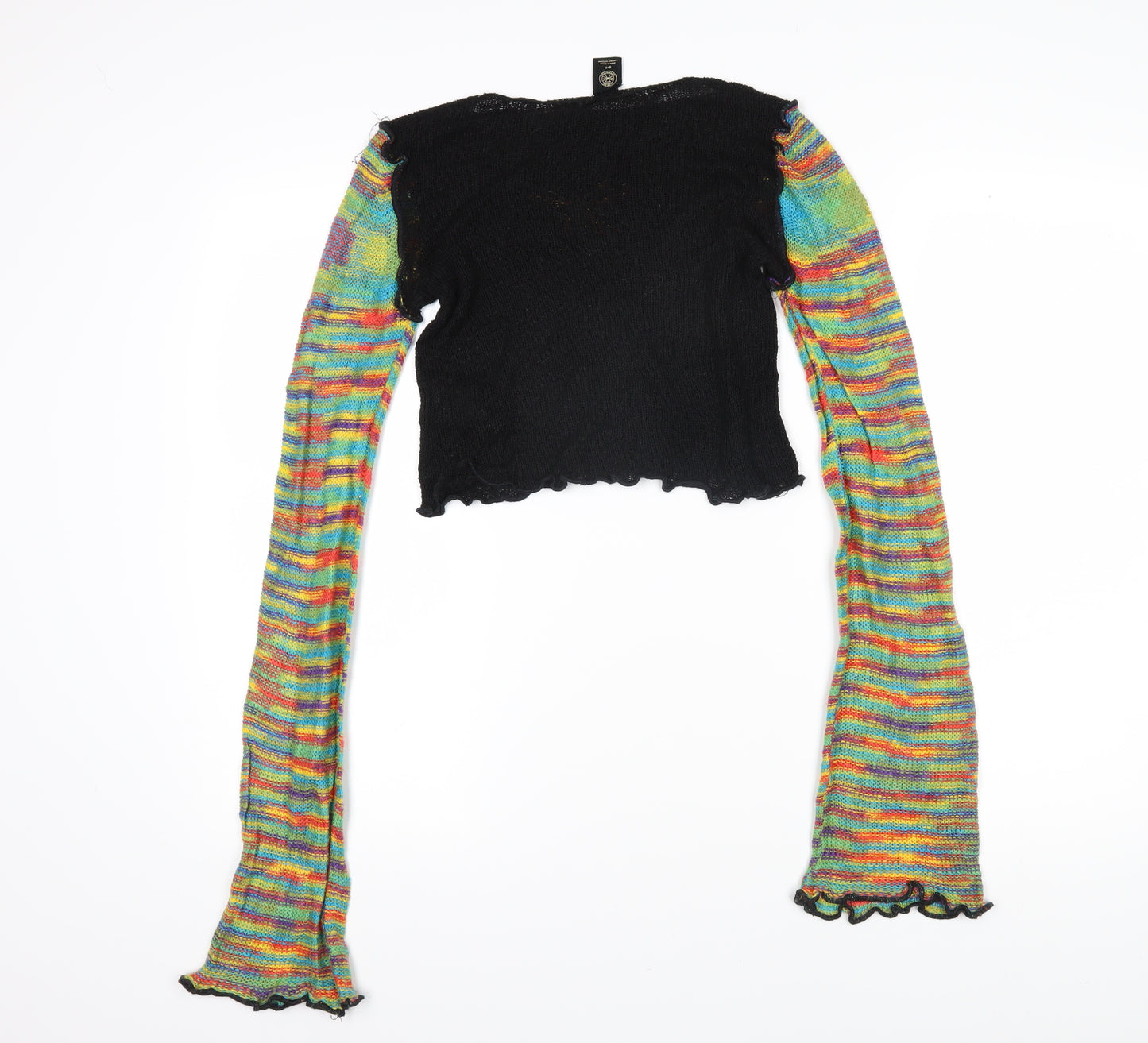 Urban Outfitters Womens Multicoloured Boat Neck Striped Cotton Pullover Jumper Size S - Butterfly