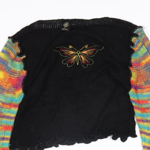 Urban Outfitters Womens Multicoloured Boat Neck Striped Cotton Pullover Jumper Size S - Butterfly