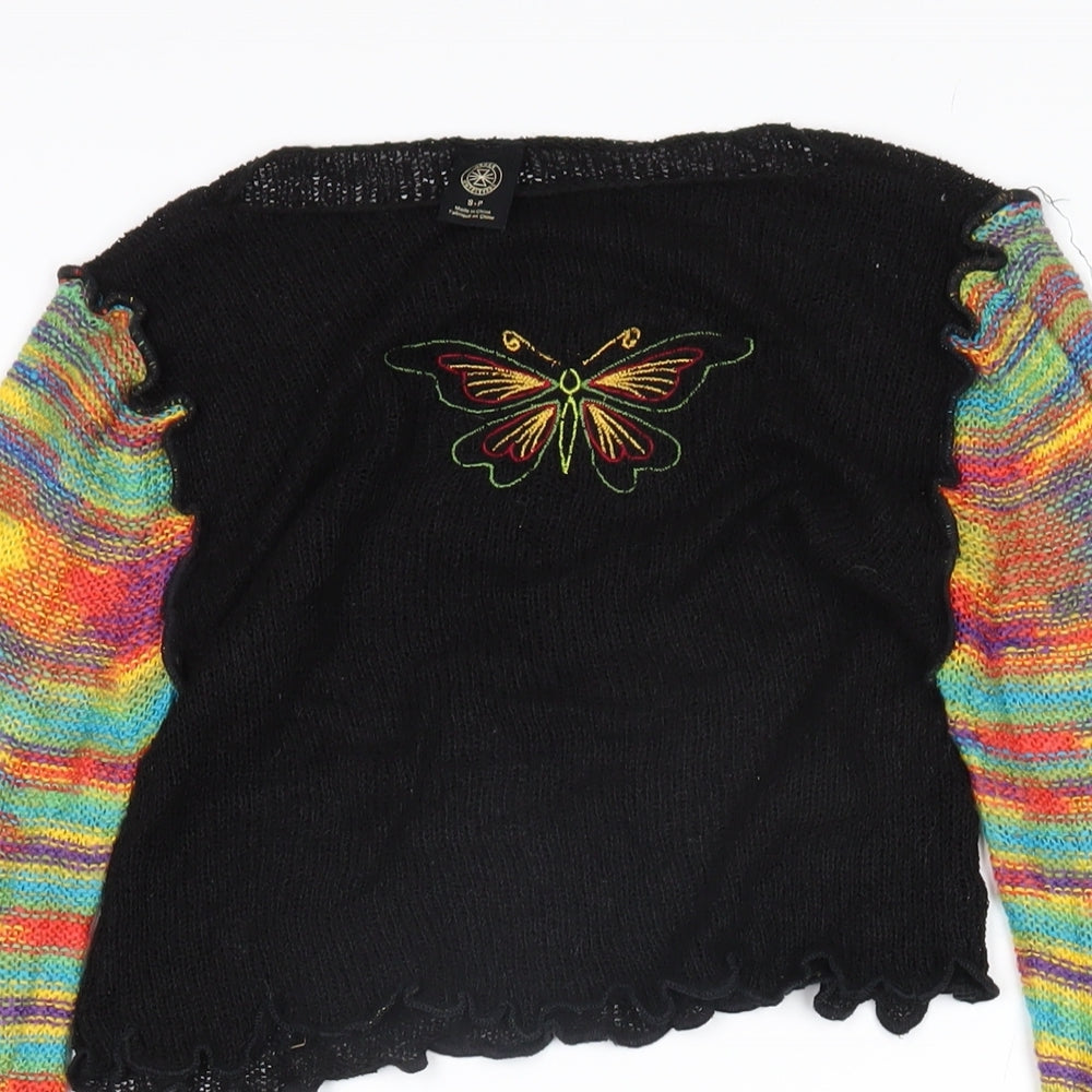 Urban Outfitters Womens Multicoloured Boat Neck Striped Cotton Pullover Jumper Size S - Butterfly