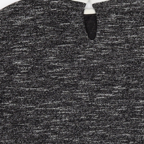 Oasis Womens Black Collared Polyester Pullover Jumper Size M