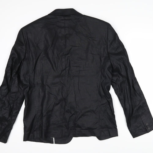 Linea Mens Black Jacket Blazer Size XL Button