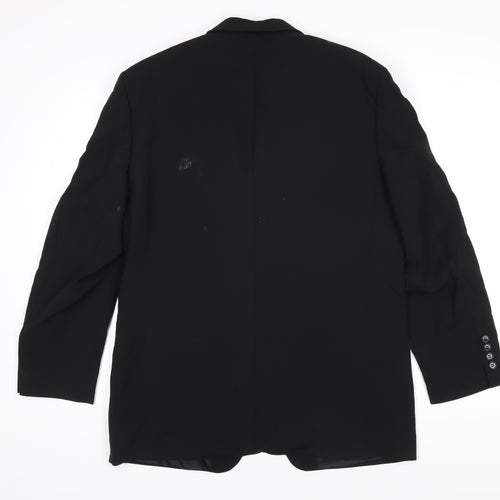 Hugo James Mens Black Polyester Jacket Blazer Size 40 Regular