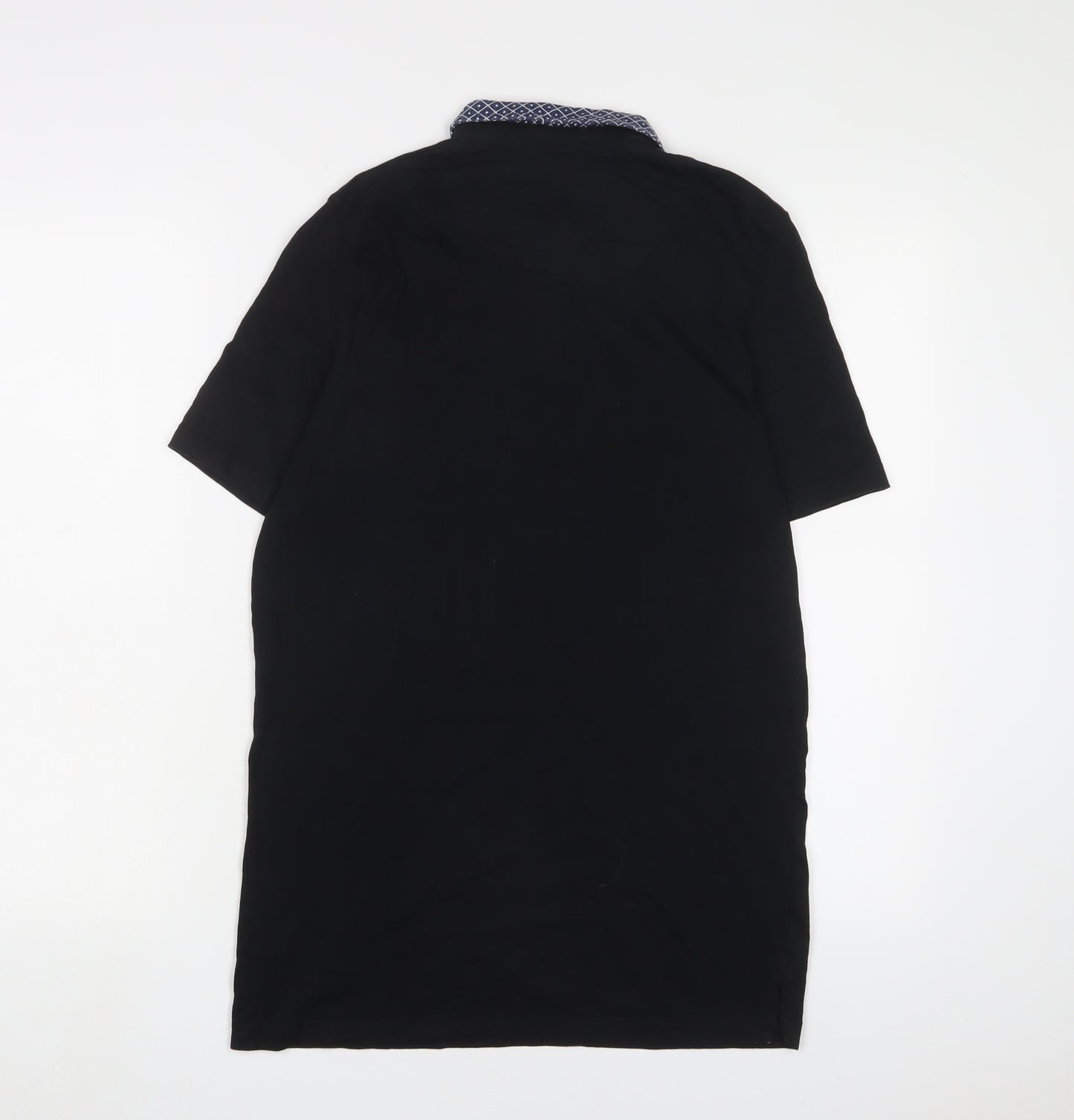 Genetic Apparel Mens Black Cotton Polo Size M Collared Button