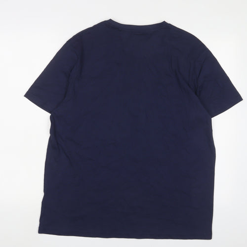 Debenhams Mens Blue Solid Cotton Pyjama Top Size L Pullover - Should be a duvet day everyday