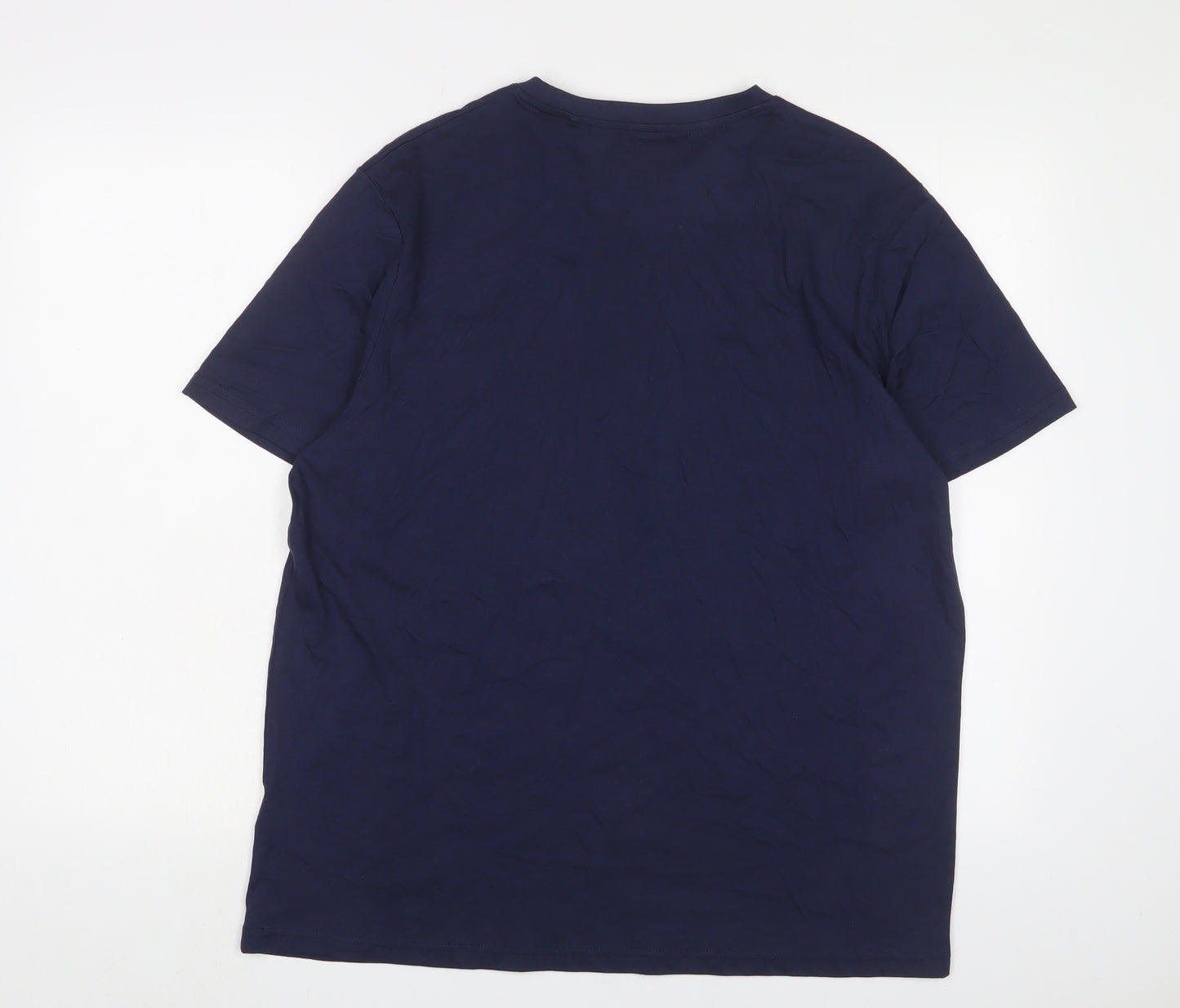 Debenhams Mens Blue Solid Cotton Pyjama Top Size L Pullover - Should be a duvet day everyday
