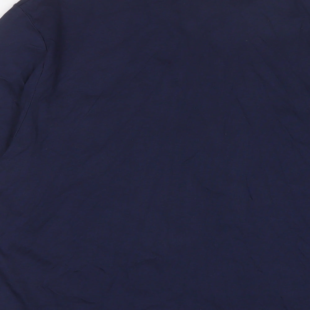 Debenhams Mens Blue Solid Cotton Pyjama Top Size L Pullover - Should be a duvet day everyday