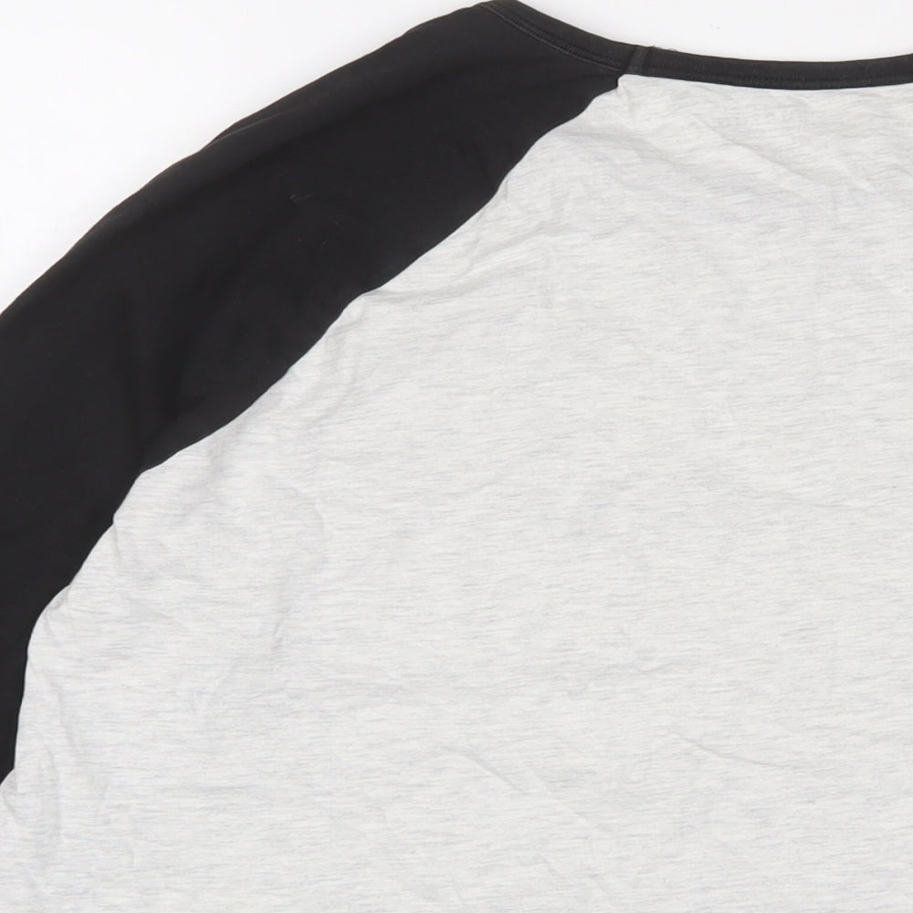 Burton Mens Grey Cotton T-Shirt Size L Crew Neck