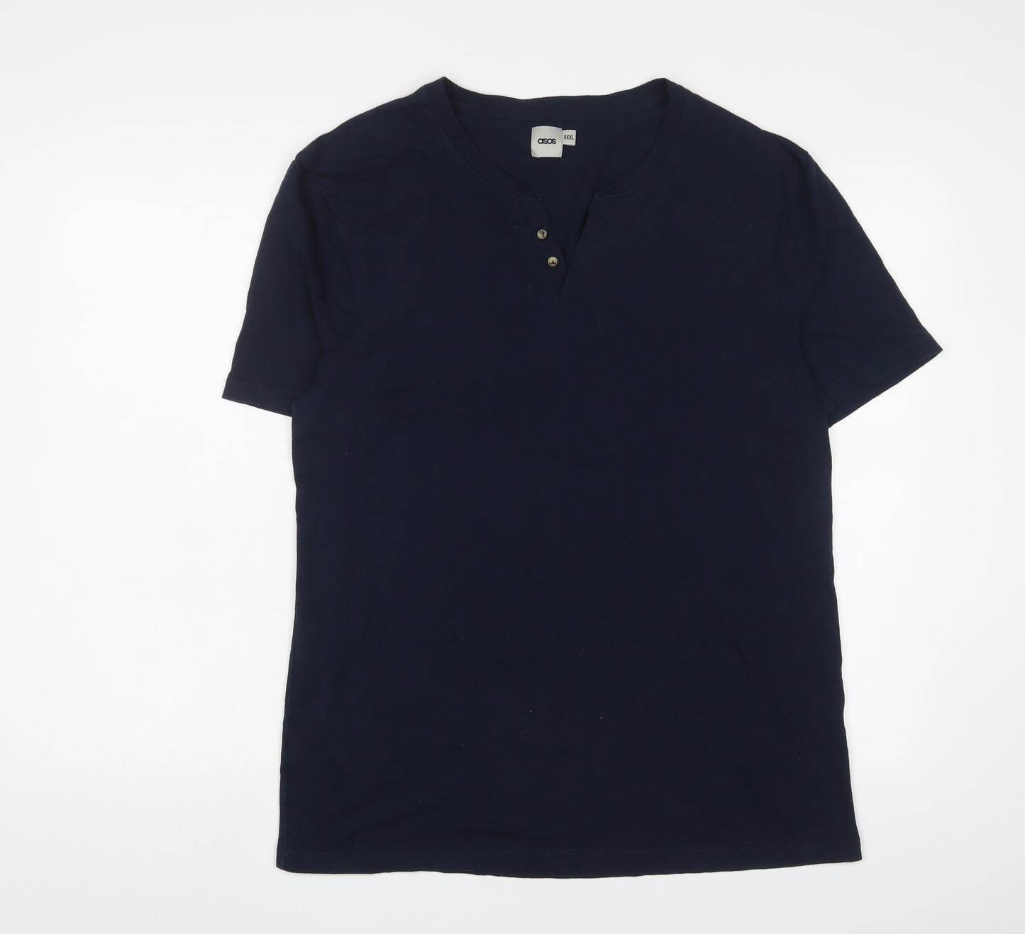 ASOS Mens Blue Cotton T-Shirt Size 2XL V-Neck