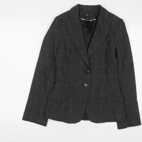 H&M Womens Grey Jacket Blazer Size 6 Button