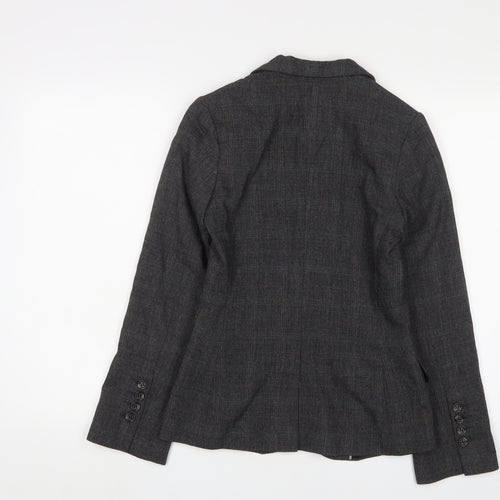 H&M Womens Grey Jacket Blazer Size 6 Button