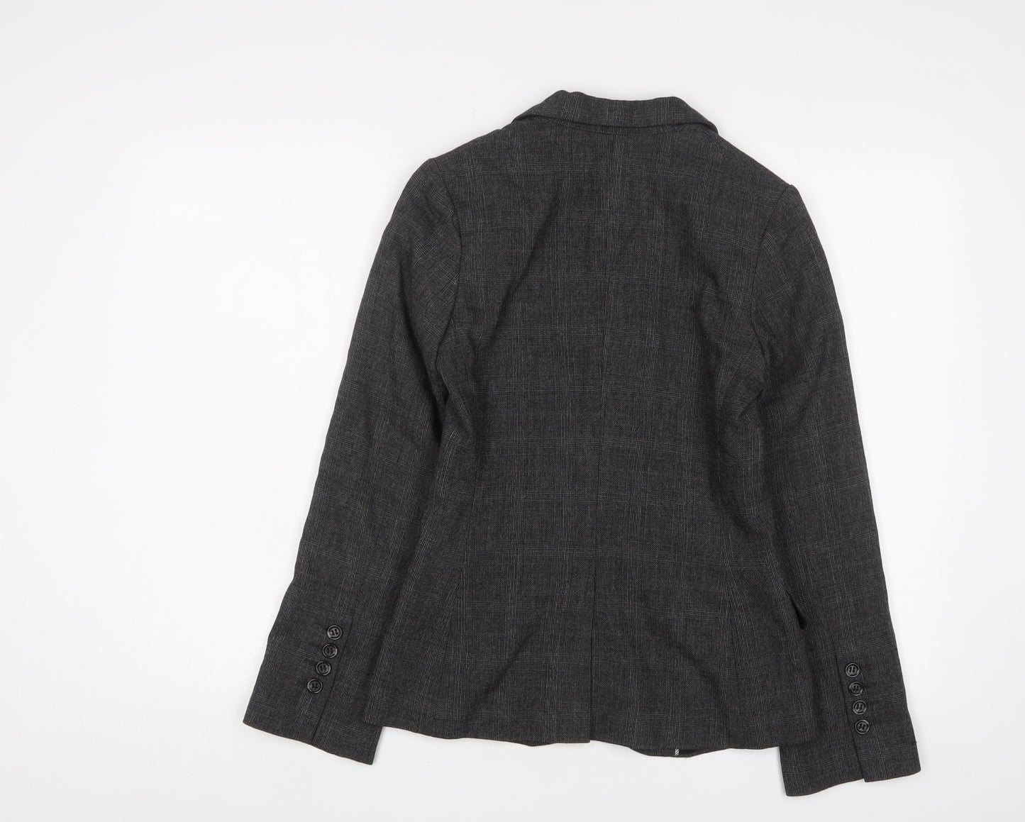 H&M Womens Grey Jacket Blazer Size 6 Button