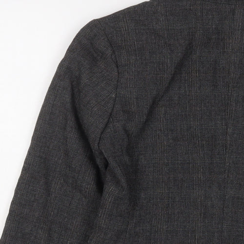 H&M Womens Grey Jacket Blazer Size 6 Button