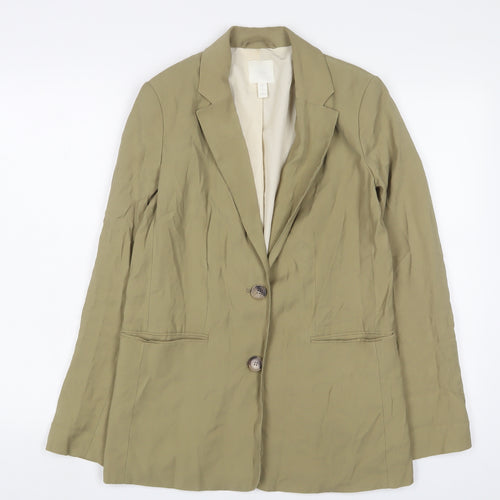 H&M Womens Beige Jacket Blazer Size 6 Button