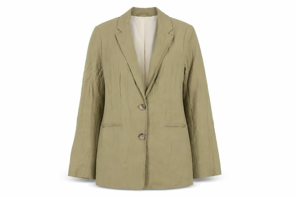 H&M Womens Beige Jacket Blazer Size 6 Button