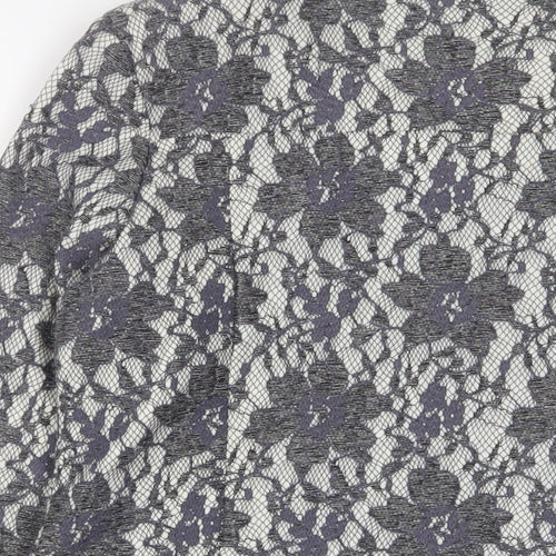 Klass Womens Grey Fair Isle Jacket Size 12 - Zip Pockets