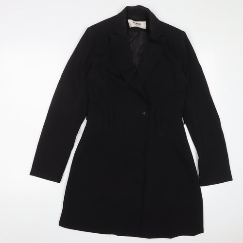 4th Reckless Womens Black Polyester Jacket Dress Size 8 V-Neck Button