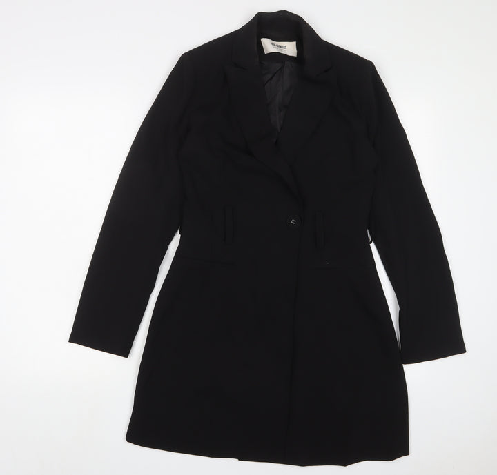 4th Reckless Womens Black Polyester Jacket Dress Size 8 V-Neck Button
