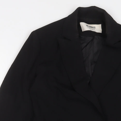 4th Reckless Womens Black Polyester Jacket Dress Size 8 V-Neck Button