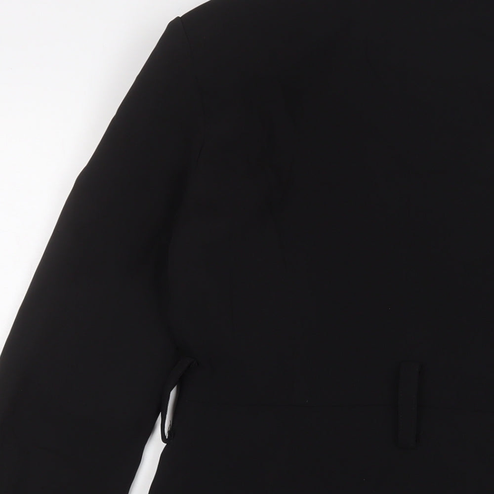 4th Reckless Womens Black Polyester Jacket Dress Size 8 V-Neck Button