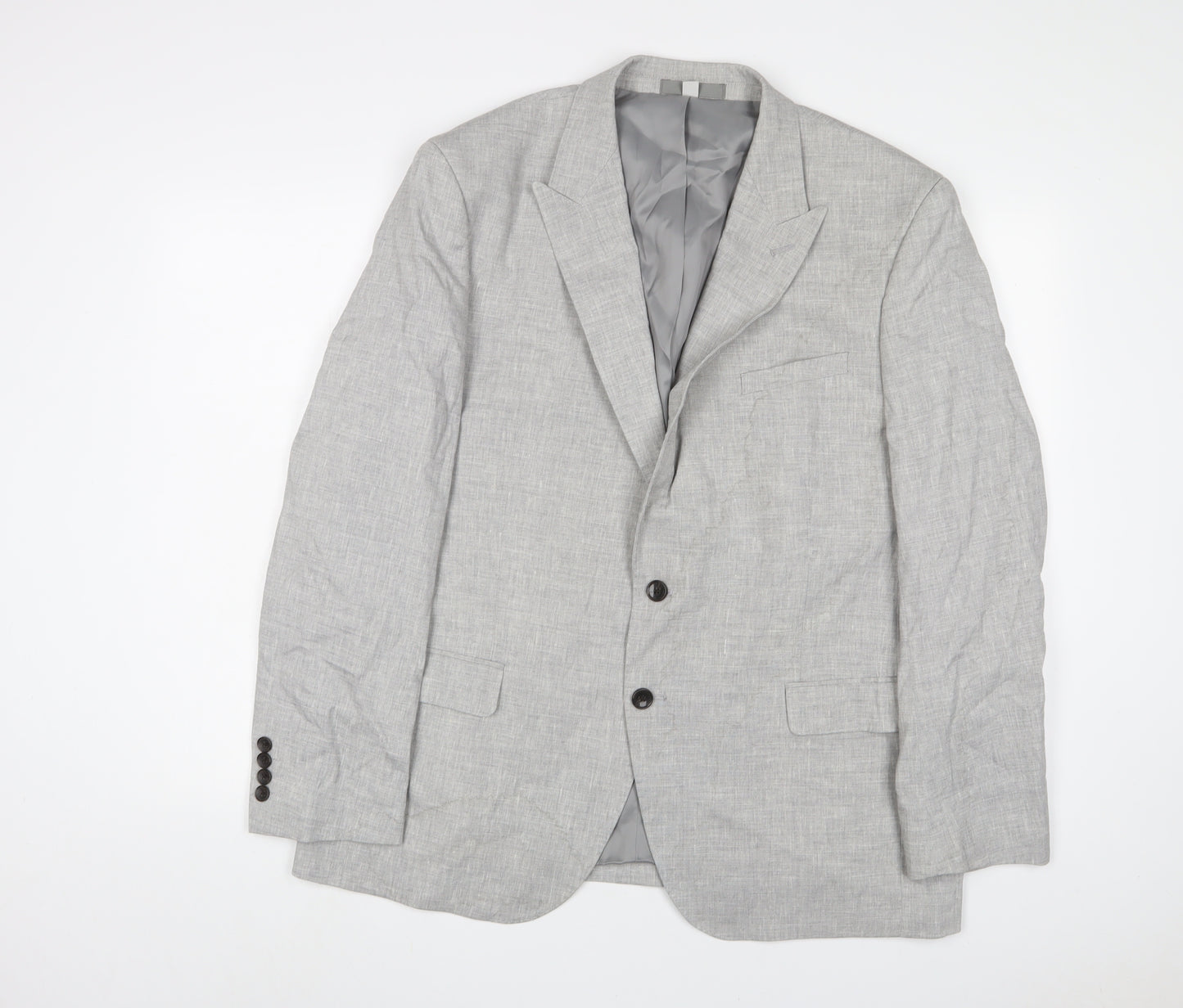 Marks and Spencer Mens Grey Linen Jacket Suit Jacket Size 44 Regular