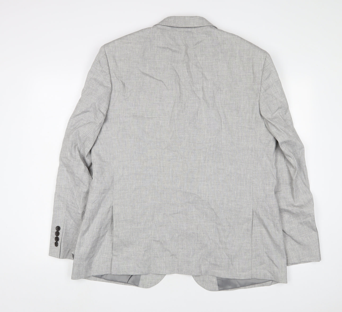 Marks and Spencer Mens Grey Linen Jacket Suit Jacket Size 44 Regular