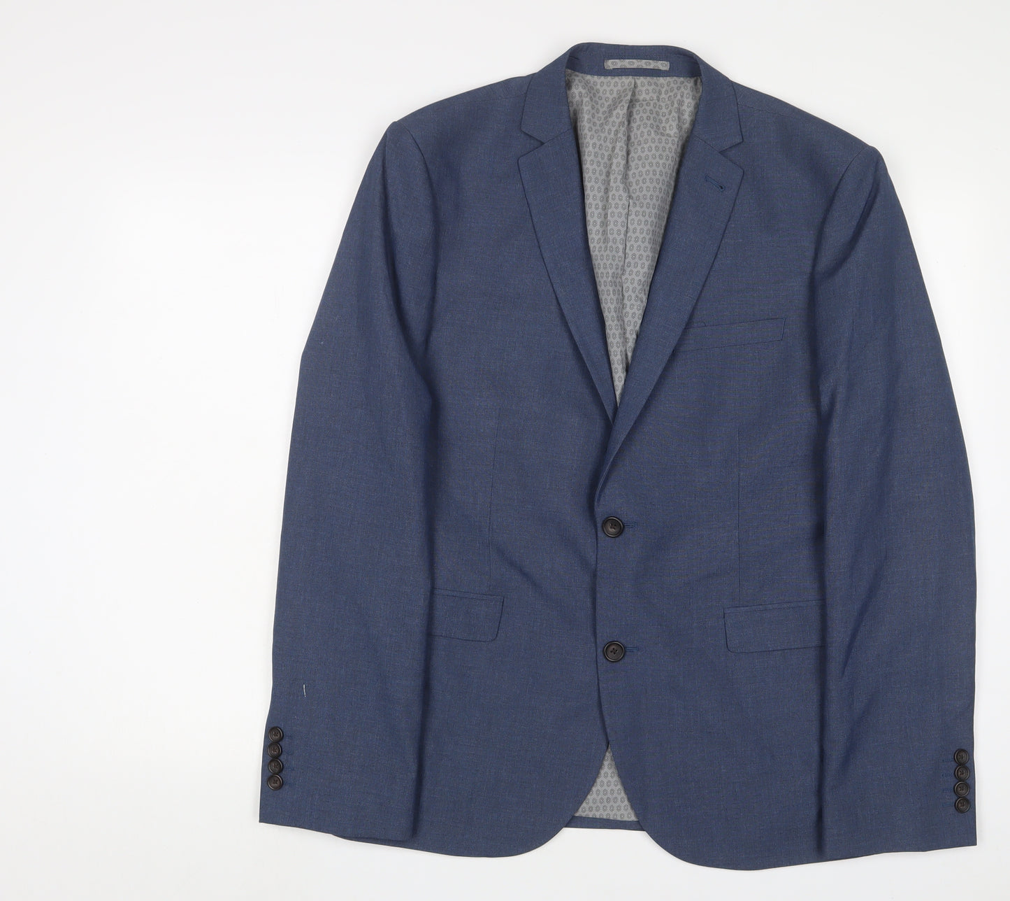 NEXT Mens Blue Polyester Jacket Suit Jacket Size 42 Regular