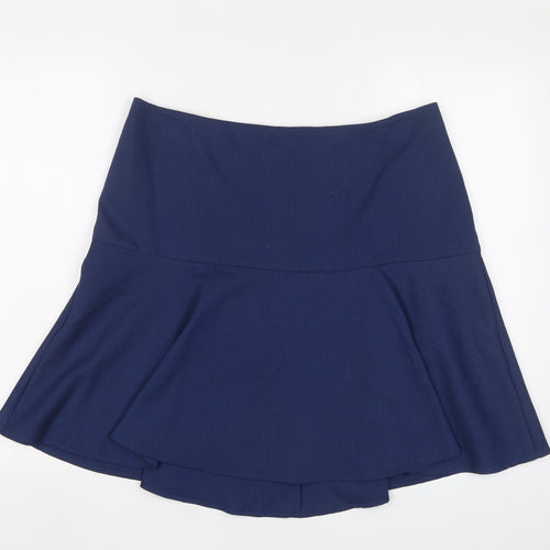 NEXT Womens Blue Polyester A-Line Skirt Size 14 Zip