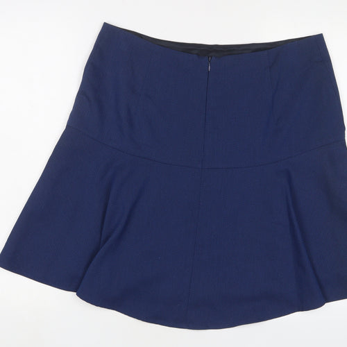 NEXT Womens Blue Polyester A-Line Skirt Size 14 Zip