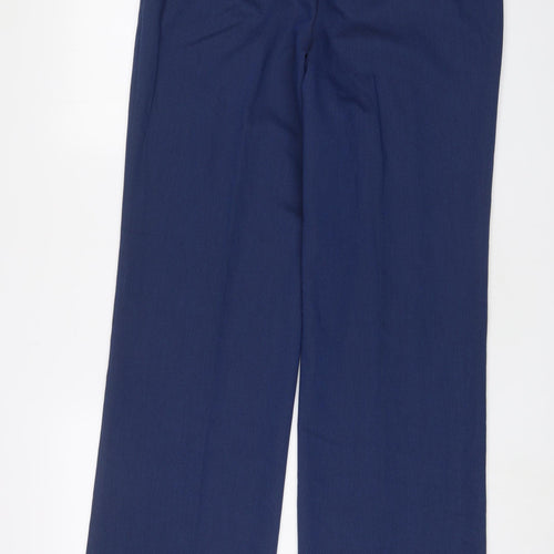 NEXT Womens Blue Polyester Trousers Size 14 L33 in Regular Hook & Eye