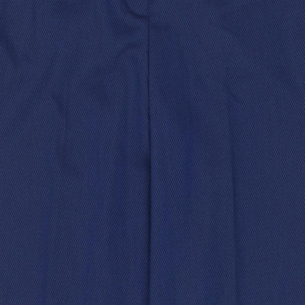 NEXT Womens Blue Polyester Trousers Size 14 L33 in Regular Hook & Eye