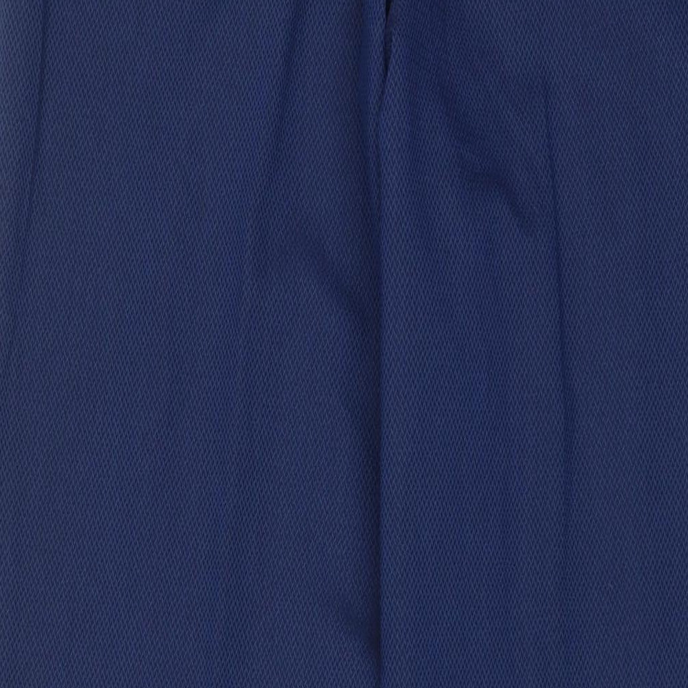 NEXT Womens Blue Polyester Trousers Size 14 L33 in Regular Hook & Eye