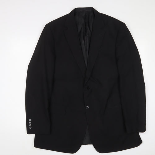 Marks and Spencer Mens Black Polyester Jacket Suit Jacket Size 44 Regular