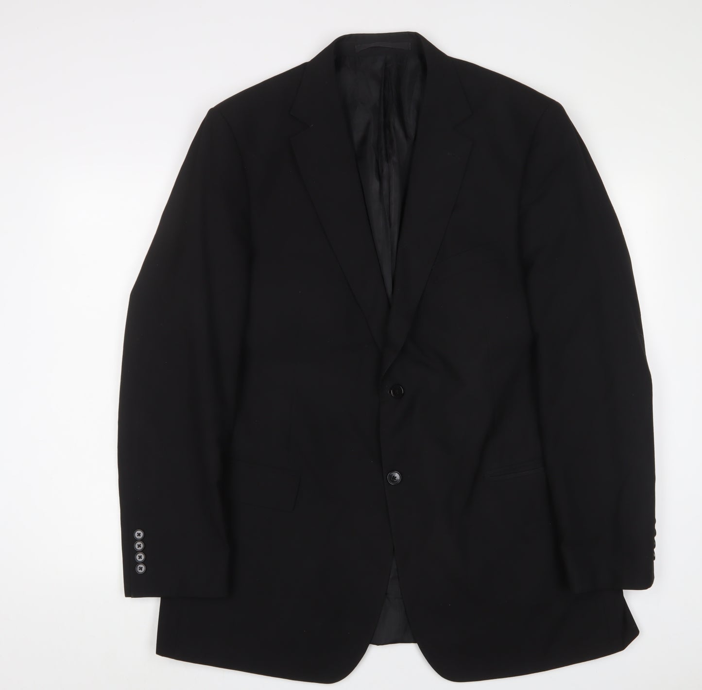 Marks and Spencer Mens Black Polyester Jacket Suit Jacket Size 44 Regular