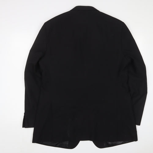 Marks and Spencer Mens Black Polyester Jacket Suit Jacket Size 44 Regular