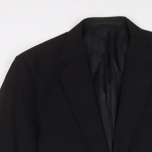 Marks and Spencer Mens Black Polyester Jacket Suit Jacket Size 44 Regular