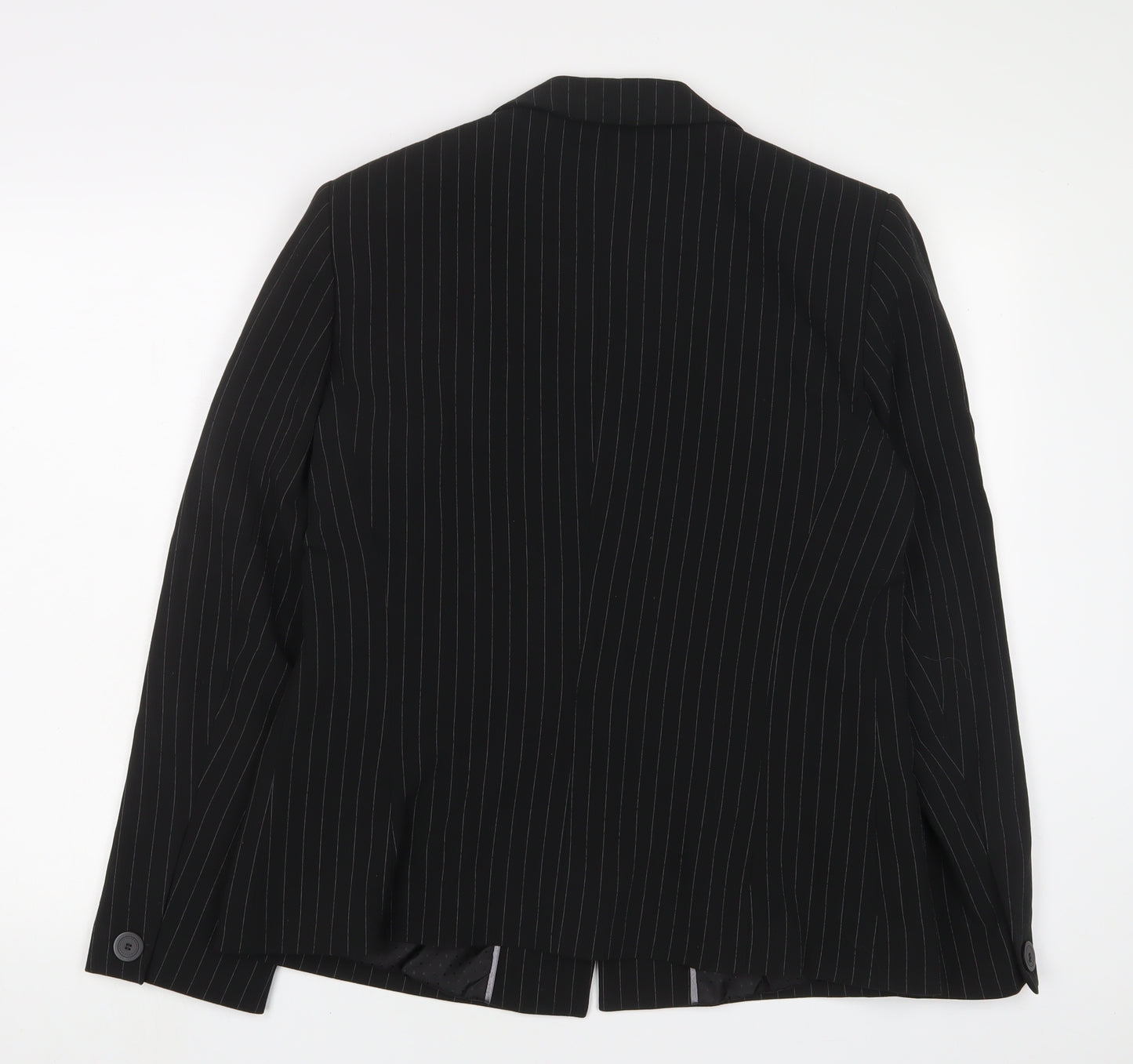 Klass Womens Black Striped Jacket Blazer Size 16 Button