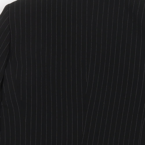 Klass Womens Black Striped Jacket Blazer Size 16 Button
