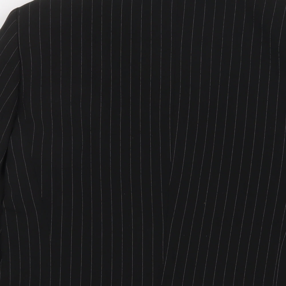Klass Womens Black Striped Jacket Blazer Size 16 Button